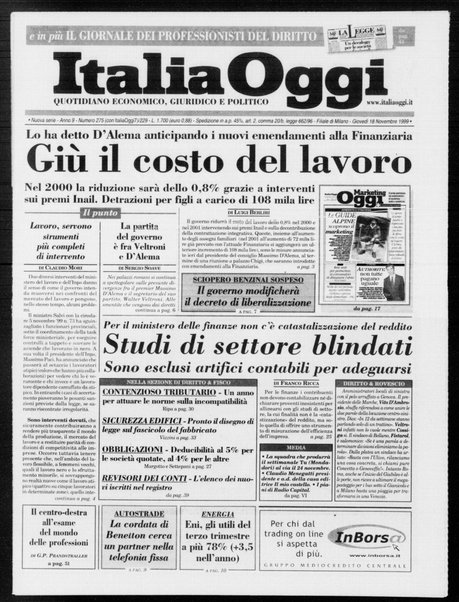 Italia oggi : quotidiano di economia finanza e politica